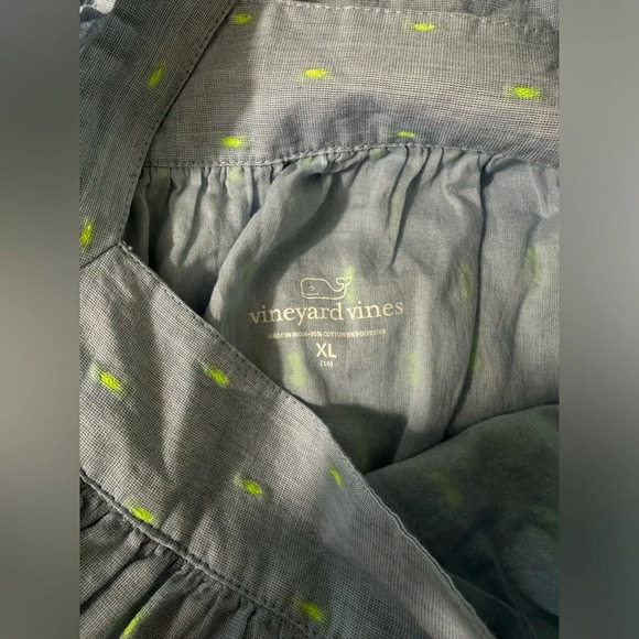 Vineyard Vines Light Blue Dress Neon Tassels Swiss Dot Size Girls 16 XL #1300 - Picture 6 of 9